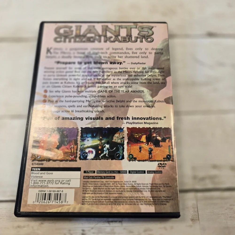 Giants Citizen Kabuto Sony PlayStation 2 PS2 Interplay 2001 CIB Complete